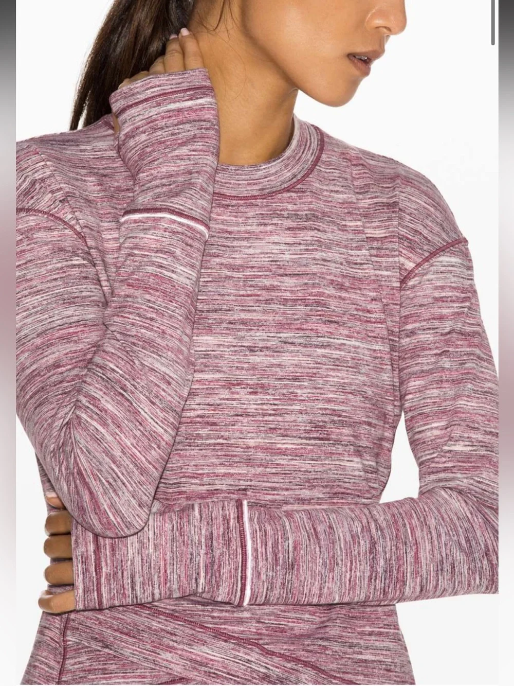 Lululemon Close to Crossing Long Sleeve Rulu Space Dye Camo Plumful Smoky Blush